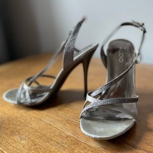Aldo Silver Heels, Size 9